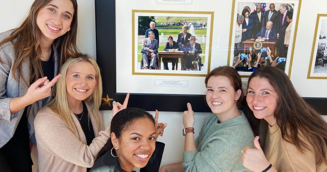 GW OT Students Pointing at Signing of ADA at White House