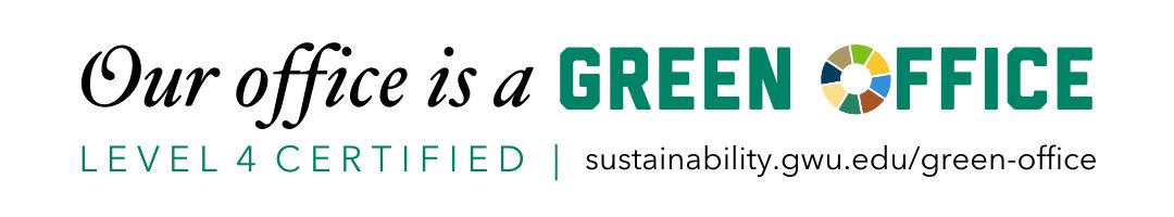 Our Office is a Green Office Level 4 Certified by GW Sustainbility