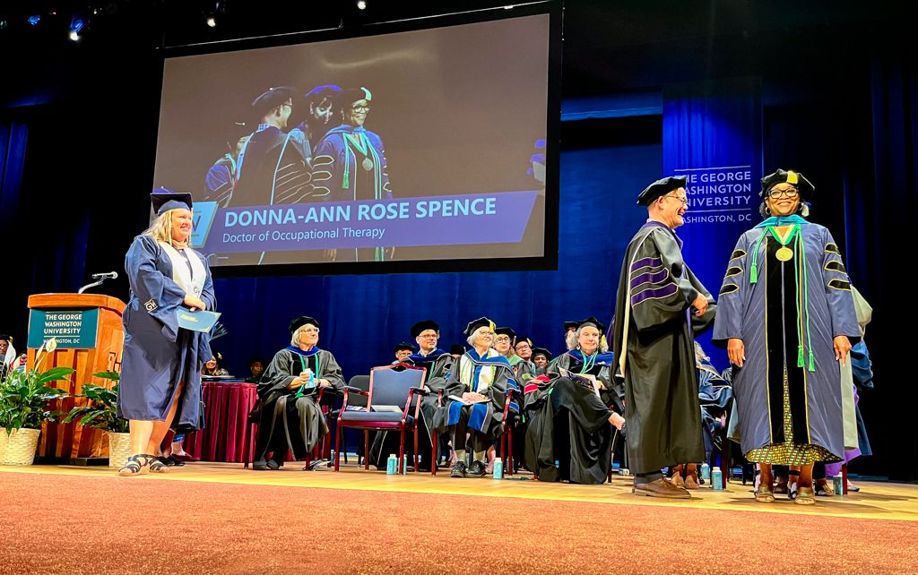 GW SMHS Graduation Roger Ideishi Hooding Donna-Ann Spence