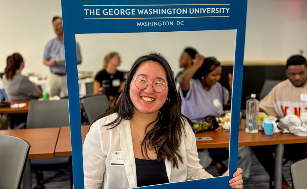 GW OT Student Gloria in Blue Picture Frame Prop