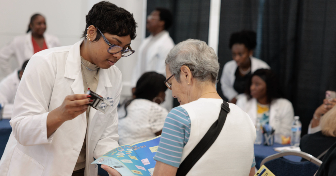 Howard University student at Falls Prevention Awareness Day