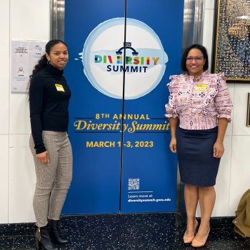 Kiara Johnson with Dr. Lisa Bagby at the GW Diversity Summit