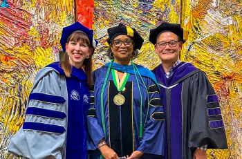 GW Sarah Doerrer and Roger Ideishi with OTD Graduate Donna-Ann Spence