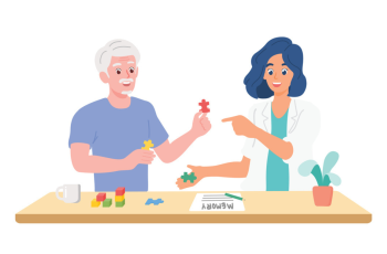 Person living with serious illness and an occupational therapist
